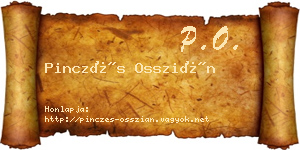 Pinczés Osszián névjegykártya